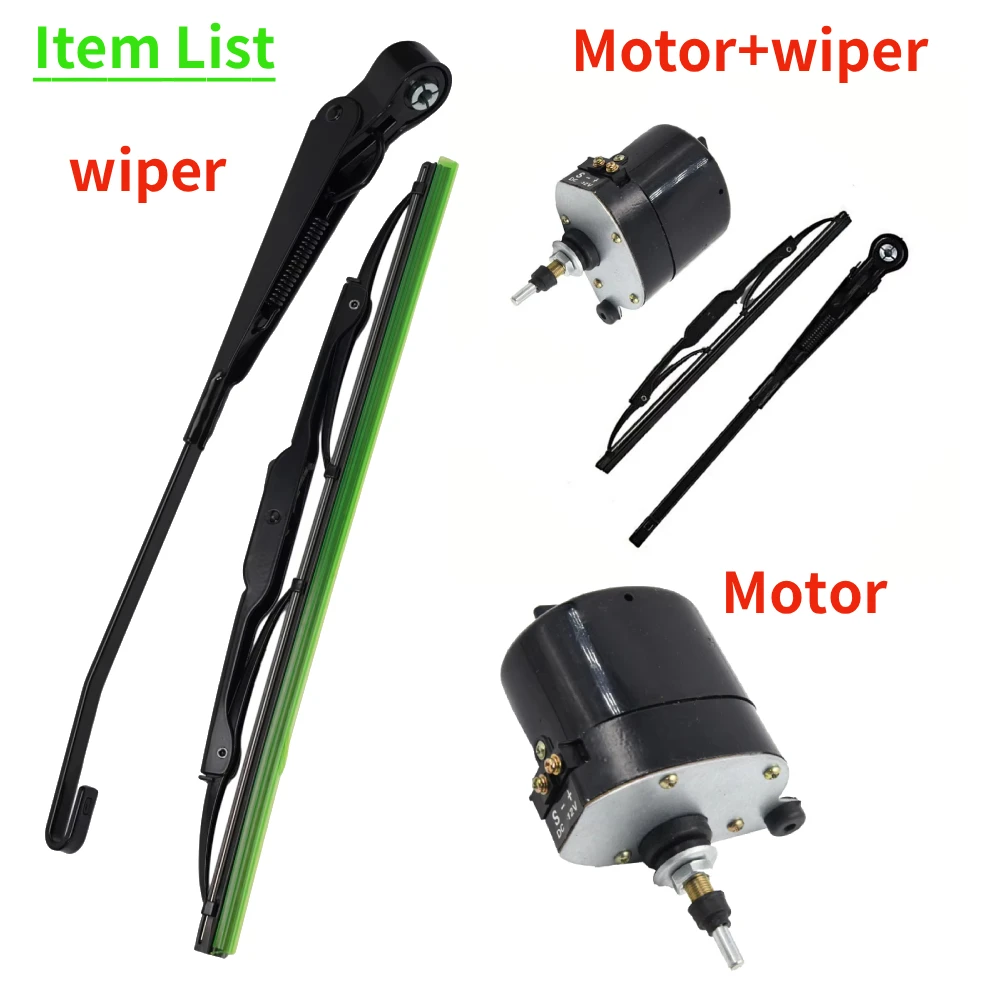 12V Windscreen Wiper Motor With Arms And Blade Wiper Blade For Fishing-Boat Caravan Wiper Motor For Jeep Tractor