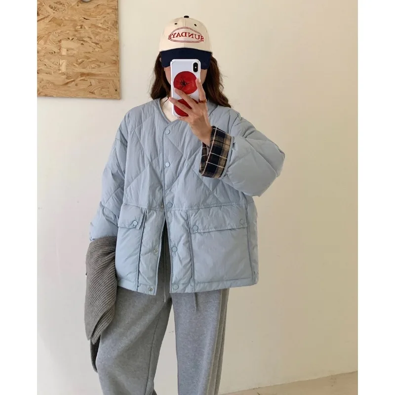 Women's Models Fall Winter Coat Jacket Down Jacket White Duck Down Diamond Splicing Thickened Warm Personalized Comfortable Soft