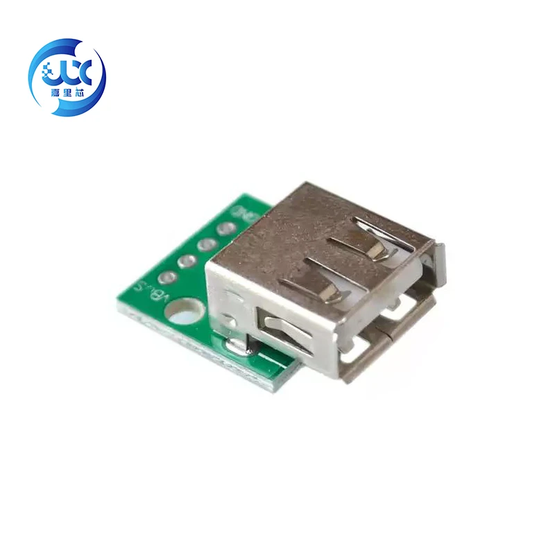 

5PCS/LOT USB 2.0 4Pin PCB Connector Female Socket To DIP 4p Straight Plug Adapter Board Soldered With Phone Power And Data Cable