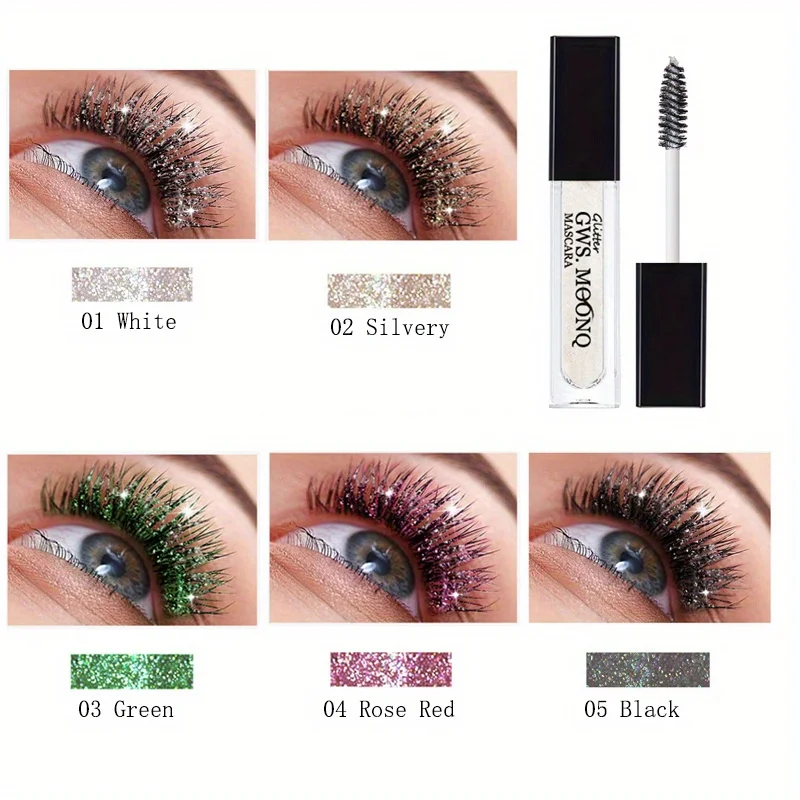 3 Colors Diamond Glitter Mascara Long Lasting Makeup 3D Volume Eyelashes Curling Shimmer Mascara Eye Lash Female Cosmetic