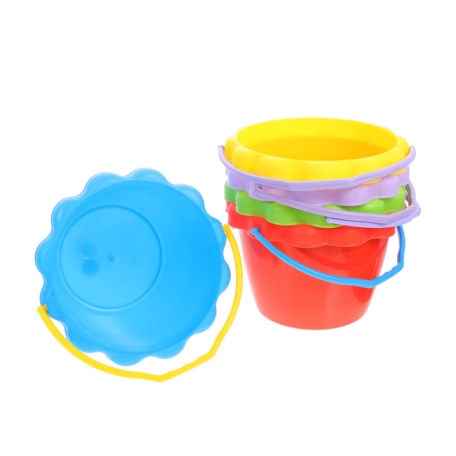 5 Pcs Toy Beach Bucket Fishing Toys Camping Plastic Sand Holders Buckets Kids Summer Children