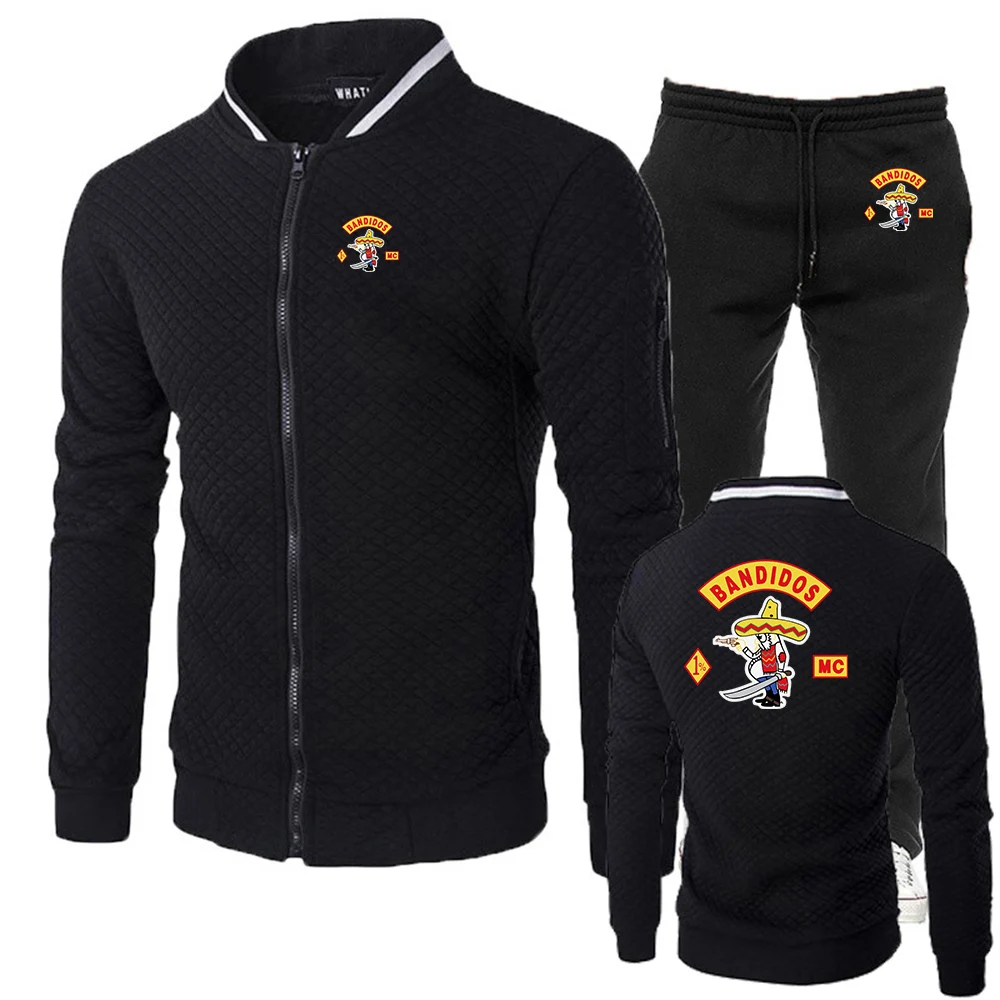 

MC Bandidos 2026 Men's Hoodie & Sweatpants Set - Loungewear with Drawstring Hood and Ribbed Waistband -Season Comfort Suits