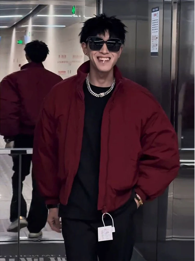 

Красная американская летная куртка-бомбер для мужчин, весенняя модная брендовая куртка-бомбер, ветрозащитная, с наполнителем из полиэфирного волокна