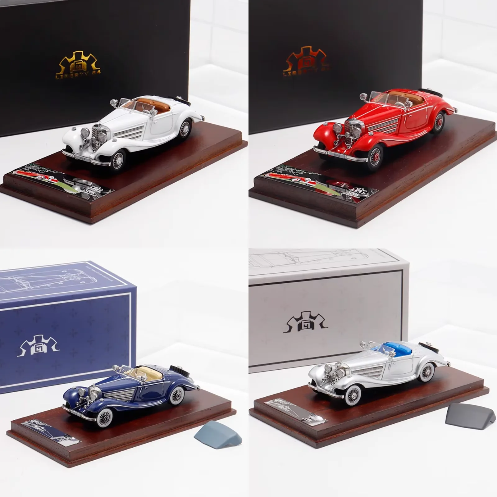 

Liberty 1:64 Scale 500K Vintage Convertible Car Alloy Simulation Car Model Collection Souvenir Display Ornaments Vehicle Gift