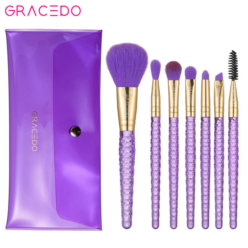 

Makeup Brush, Crystal Clear Handle Set, Foundation Brush, Eyeshadow Brush, Makeup And Beauty Tools, Transparent Crystal Handle