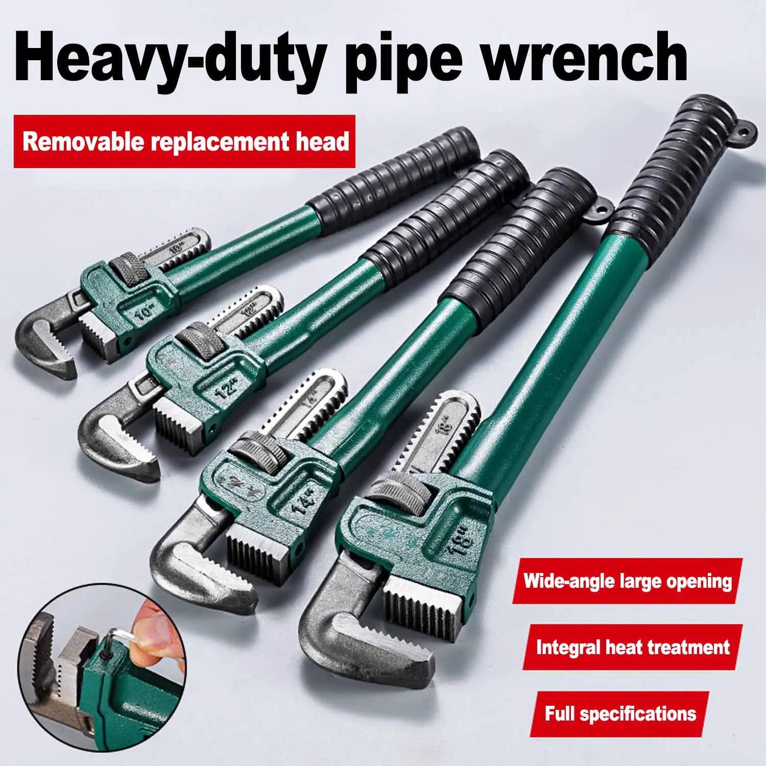 

Universal Metal Straight Pipe Wrench 12" Heavy Duty Pipe Plier Non-Slip Grip Hand Wrench Hand Maintenance Tool