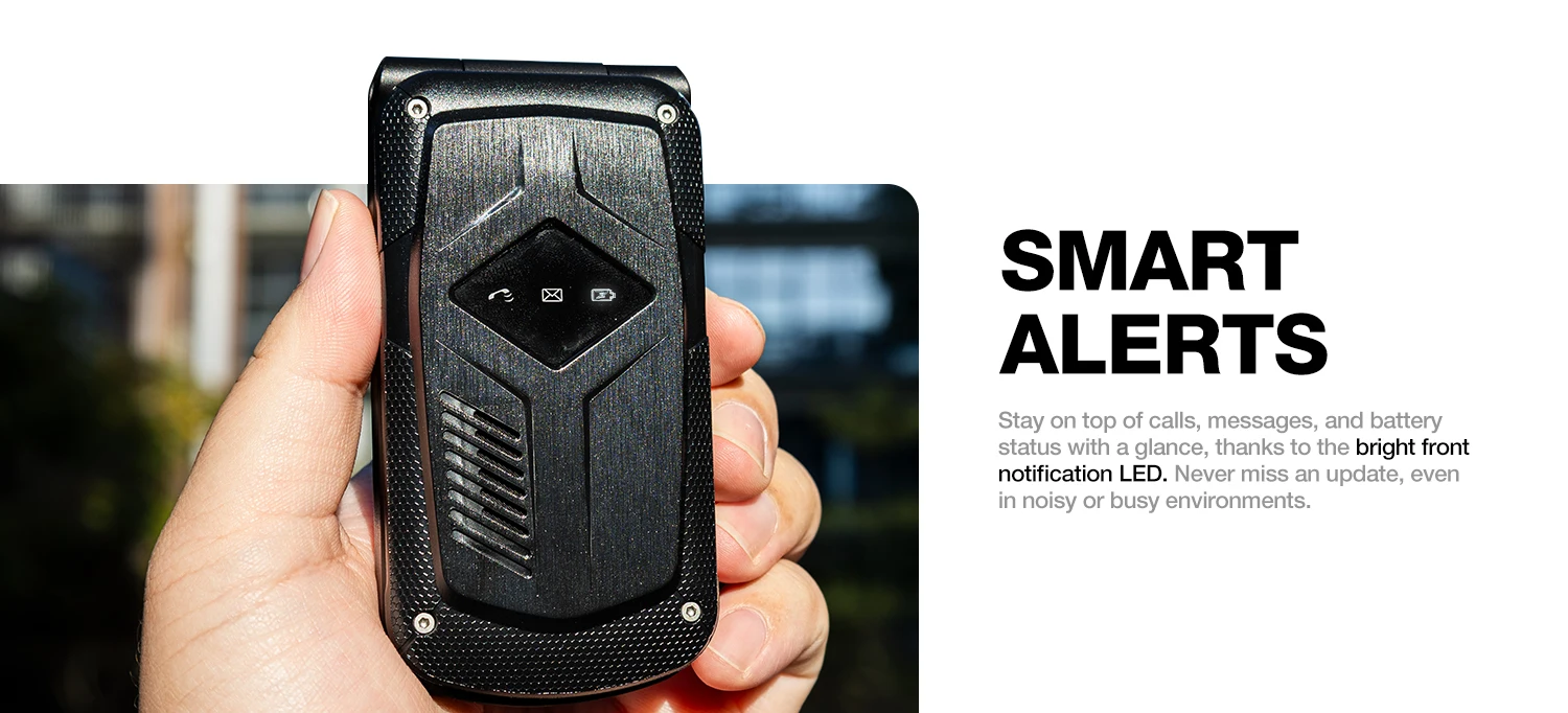 AGM M10 Rugged 4G Feature Phone Big Button Full Band Flip Phone Dual SIM Cellphone With Loud Speaker English or Russian Keyboard