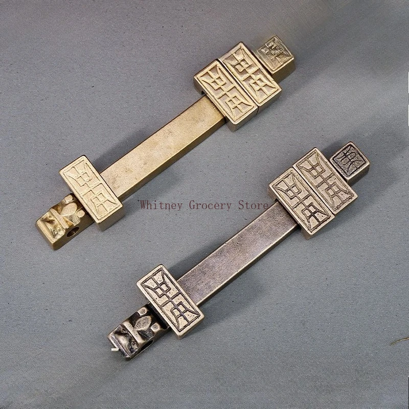 Antique brass door latch Chinese classical wooden door thickened and lengthened large latch All copper anti-theft door lock