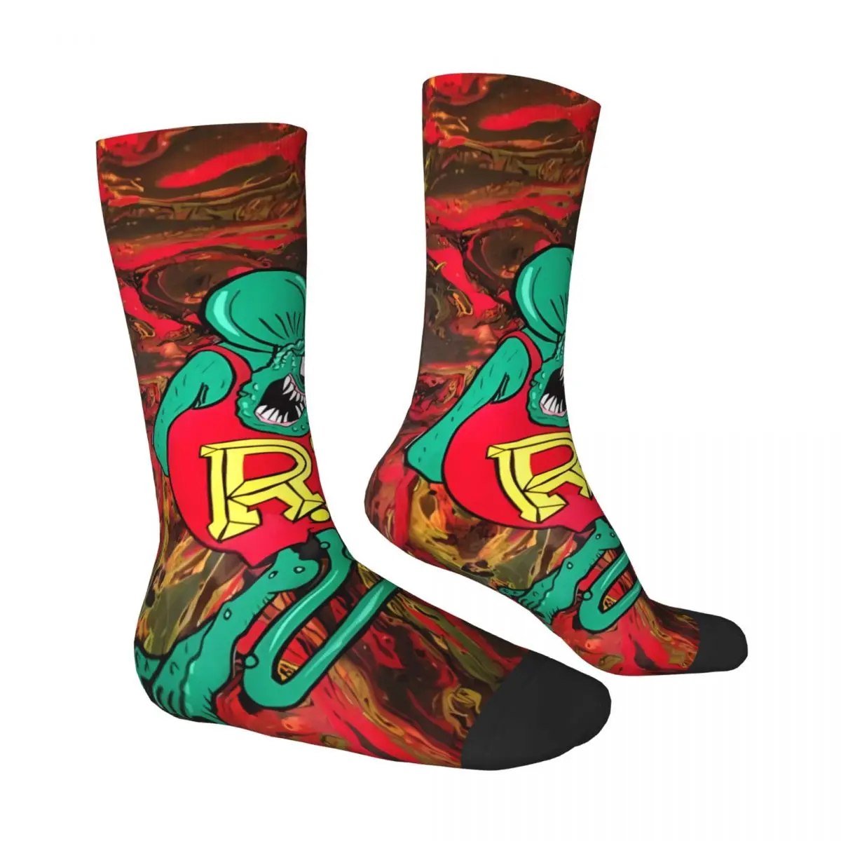 Flames Rat Fink Socks Gym 3D Print Boy Girls Mid-calf Sock