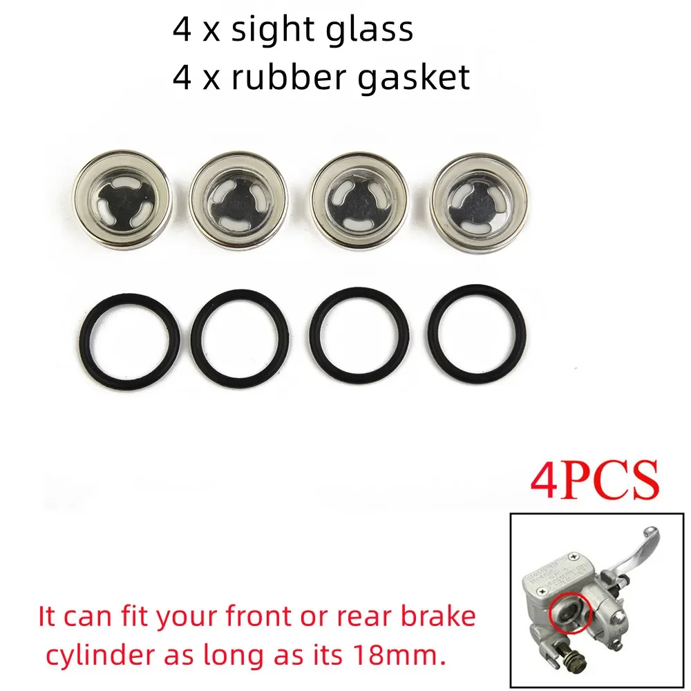 4 stücke 18mm Motorrad Fahrrad Hauptbremszylinder Reservoir Schauglas Len Dichtung Motor Bike Hauptbremszylinder Kit