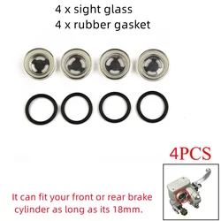 4pcs 18mm Motorcycle Bike Brake Master Cylinder Reservoir Sight Glass Len Gasket  Motor Bike Brake Master Cylinder Kit