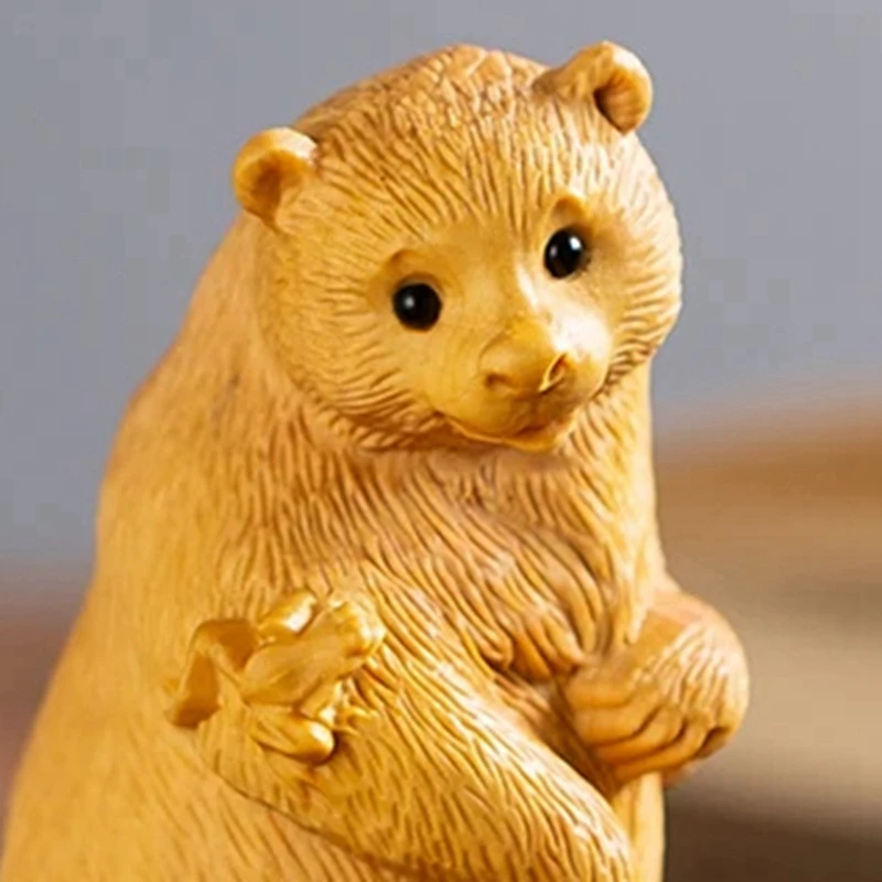 N85R-статуя животного, украшение для дома, резной медведь, деревянные поделки, имитация подарков, украшения для дома и автомобиля с животными