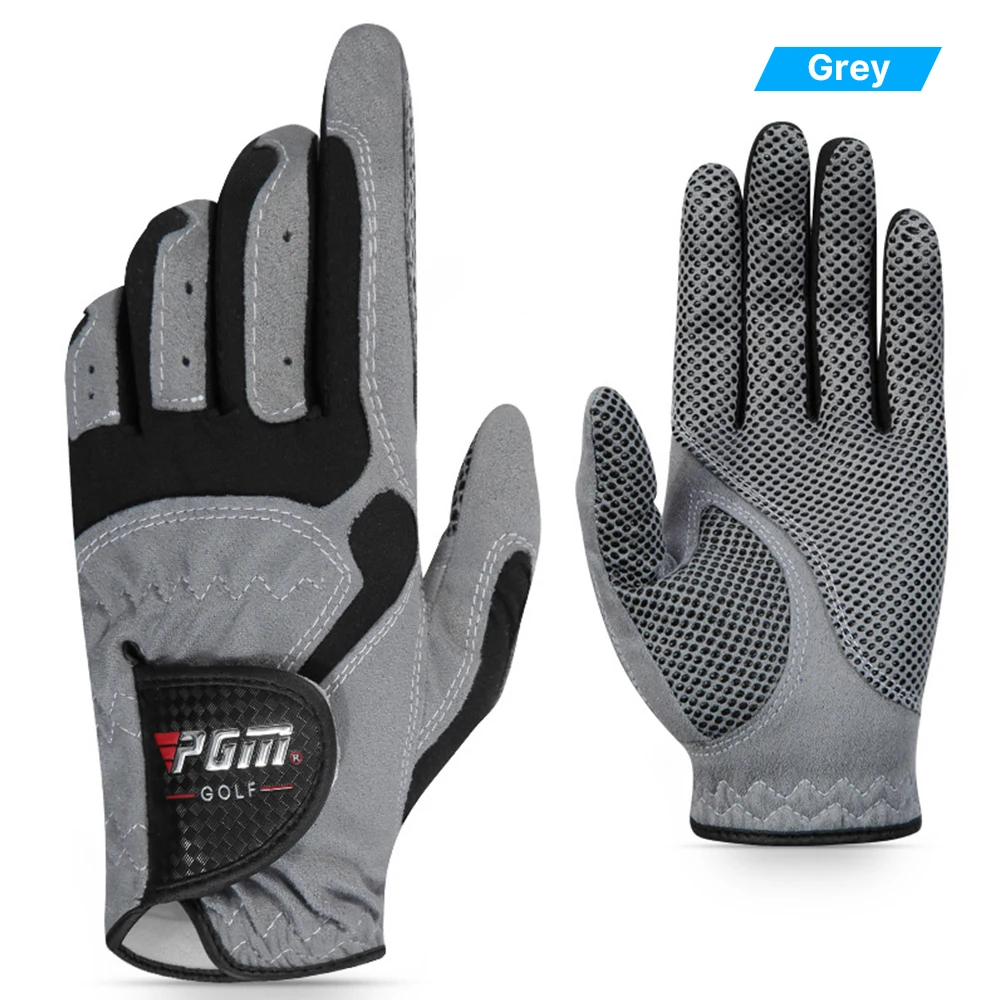 PGM Breathable Fabric Golf Gloves for Men, Antislip Granulated, Abrasion Resistant Sports, Microfibre Left and Right Hand Glove