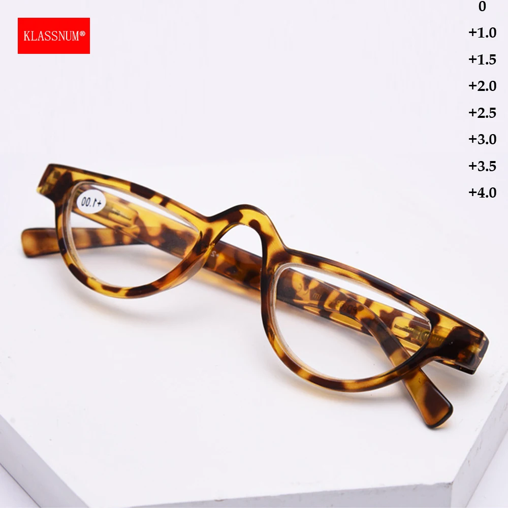 KLASSNUM Vintage Small Frame Presbyopic Glasses for Men Women Lightweight Clear Lens Anti Blue Light Glasses Plus+1.0+1.5+2.0+3
