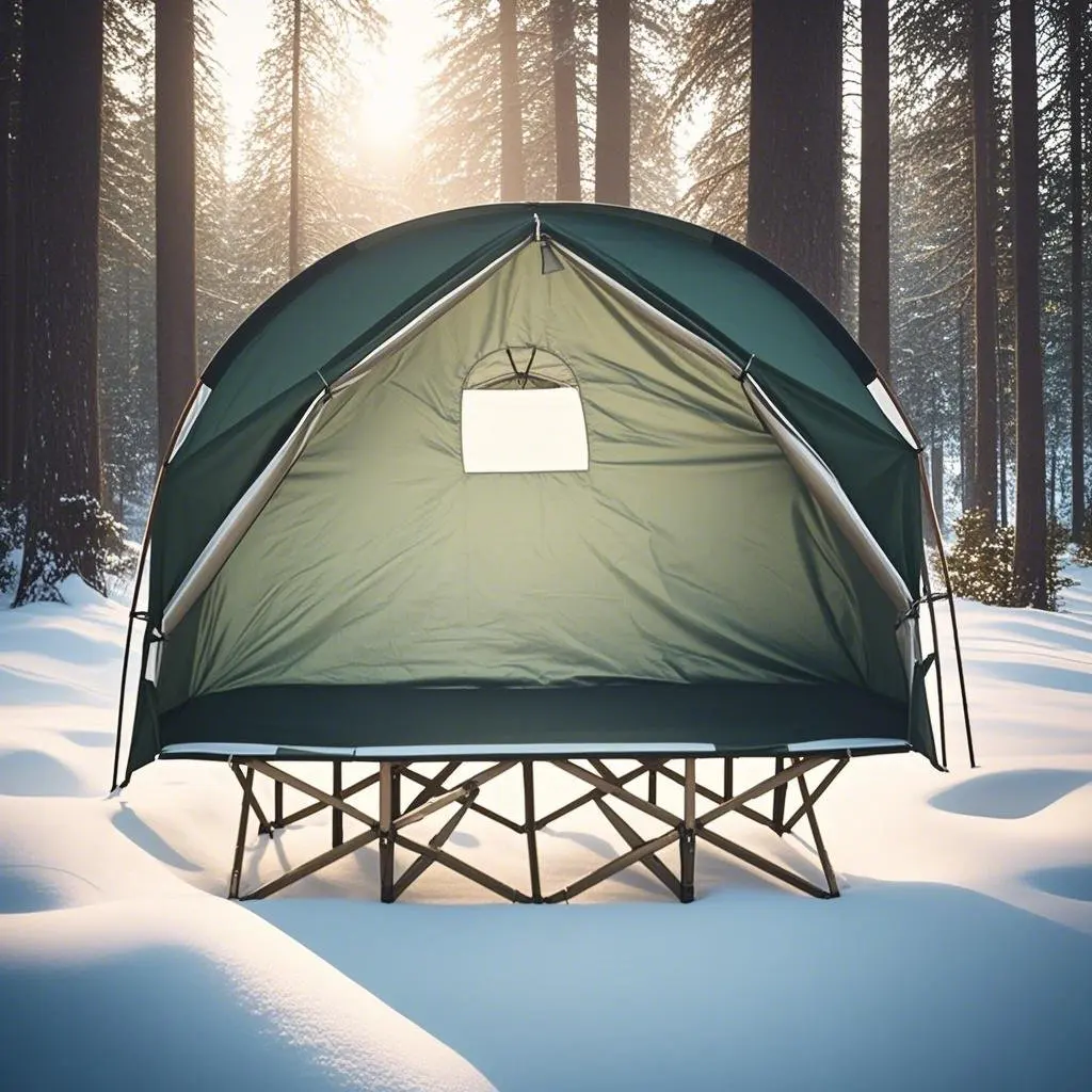 خيمة سرير مقاومة للماء لشخص واحد، خيمة سرير تخييم محمولة قابلة للطي على الأرض، خيمة صيد خارجية مدمجة على سرير المهد أو الاستخدام بمفردها #4