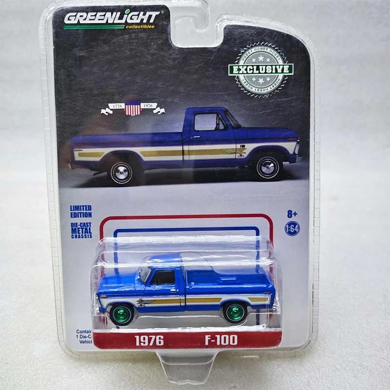 Greenlight 1:64 F-100 Two Hundred Anniversary Commemorate Green Machine Series Alloy Die Casting Model Collect Ornaments