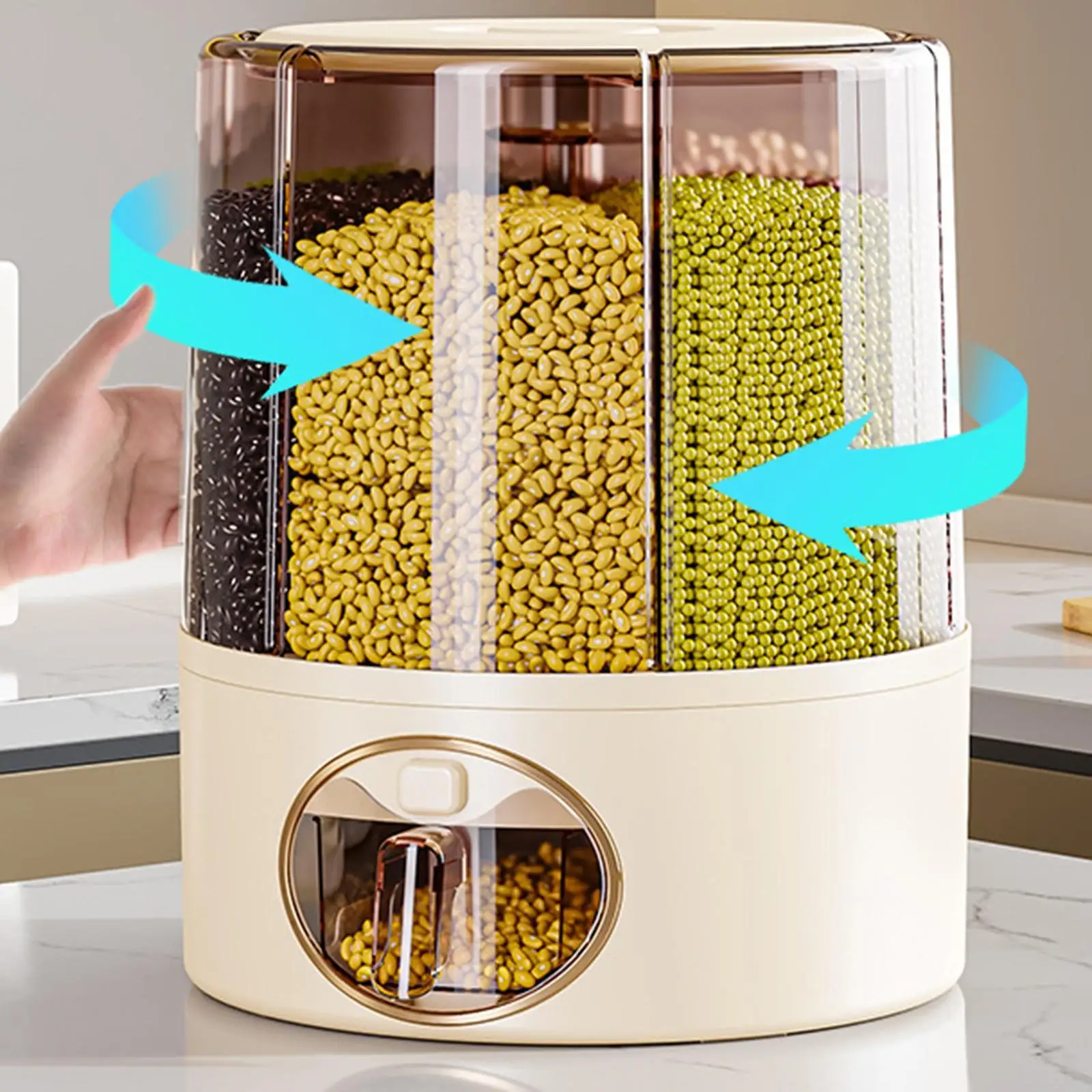 6 شبكات حاوية تخزين الأرز مقاومة للرطوبة متعددة الوظائف موزع الحبوب الواضحة لوجبات الخفيفة الدخن جميع الفاصوليا الشعير المنزل