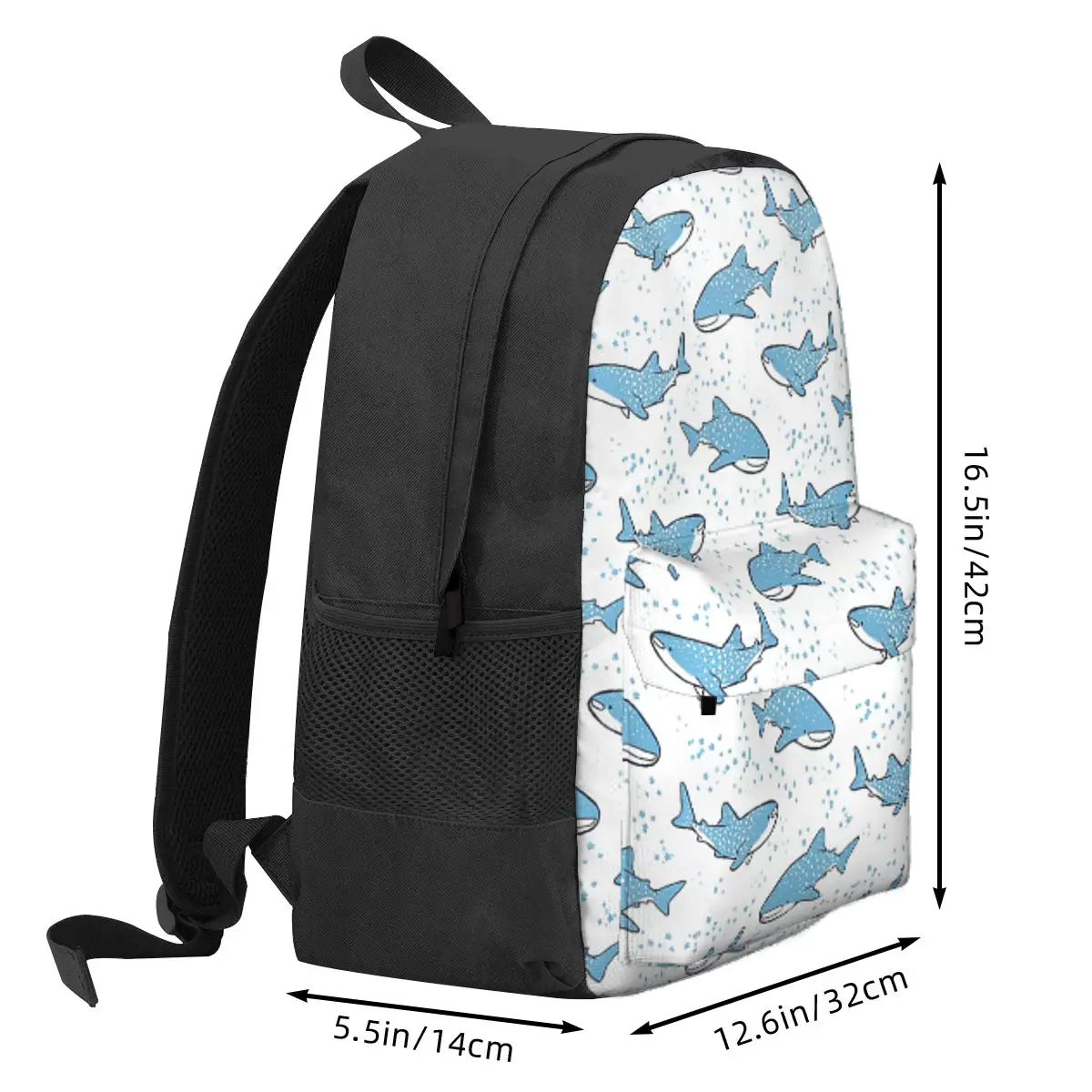 Starry Whale Sharks Student Backpack School Bag Hiking Travel Daypack for Boys Girls Bookbag Shoulder Bags