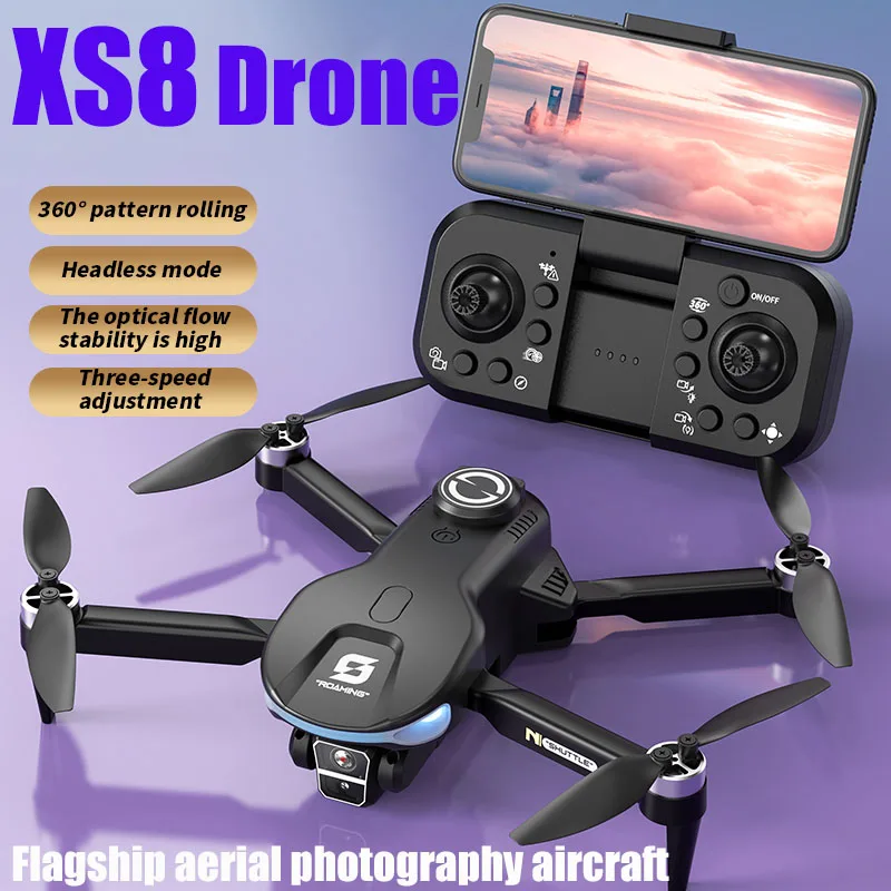 HD 8K Professional Drones with GPS Camera -XS8 Foldable FPV Hexacopter 5G WiFi Auto Return Obstacle Avoidance RC Aircraft Toys