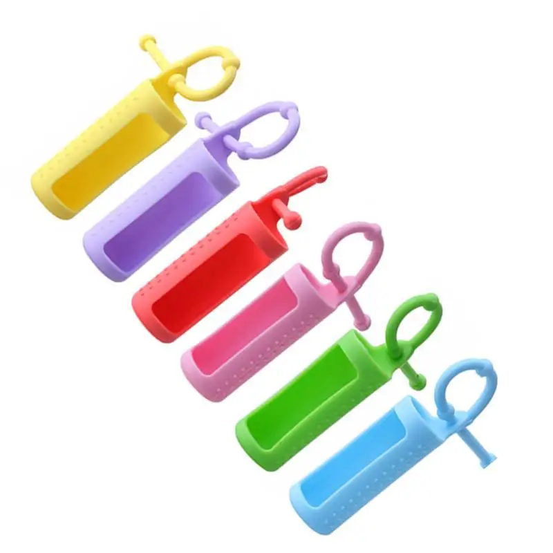 6pcs 10ML Roller Bottle Holder Essential Oil Carrying Case Refillable Bottle Sleeve Silicone Protective Cover Not Include Bottle