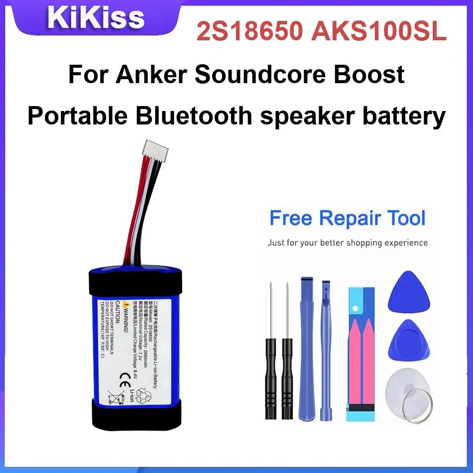 Battery For Anker Soundcore Boost Portable Bluetooth speaker battery,2S18650 AKS100SL Powerful Batteries
