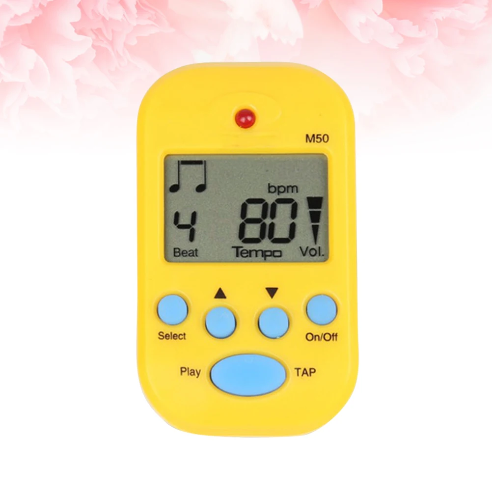 

Metronome for Guitar Electronic Mini Digital Beat Accessories Yellow with Click