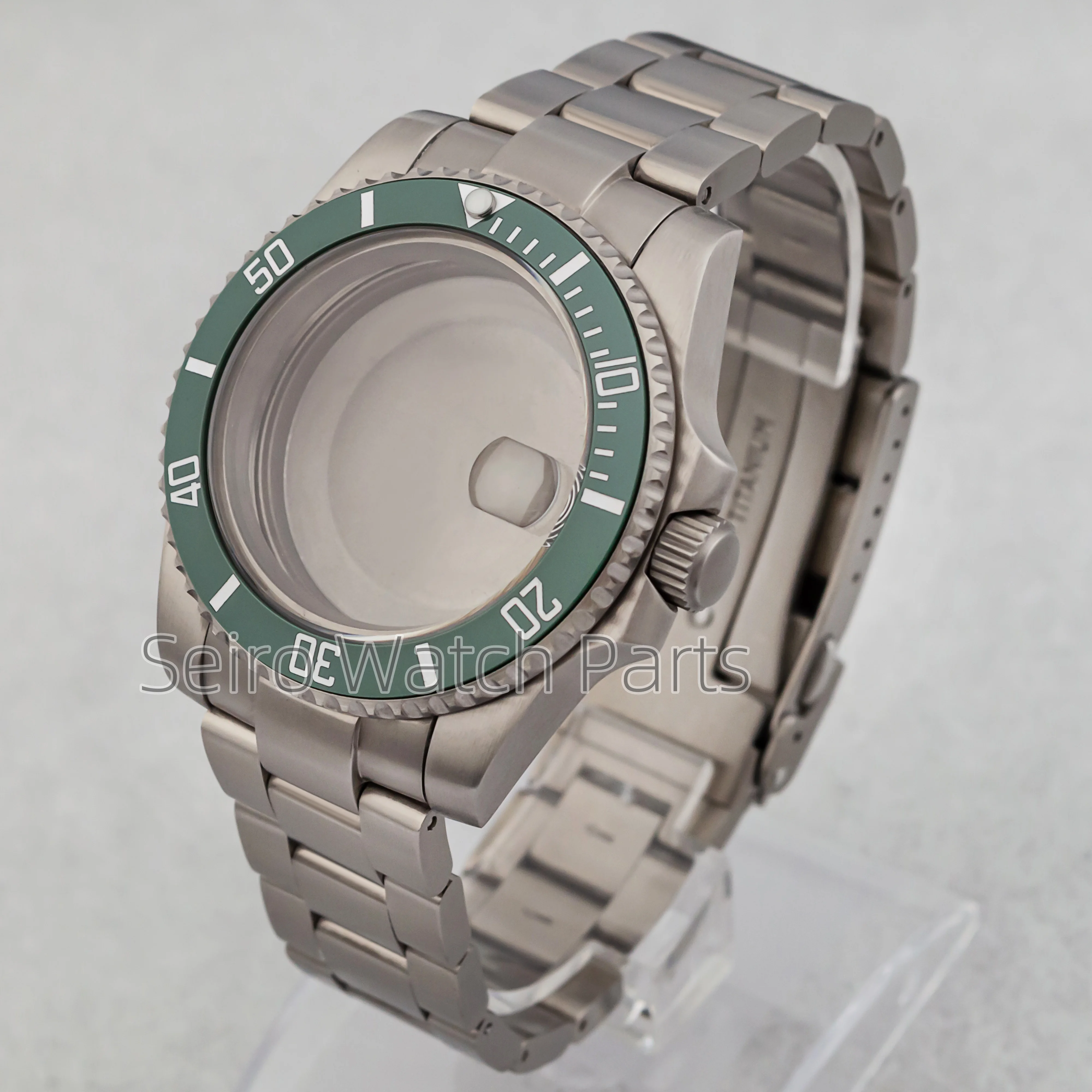 40mm Titanium NH35 Case Strap Sapphire Glass 100m Waterproof Dive Men Case for SUB GMT Yacht NH34 NH35 NH36 ETA2824 Movement