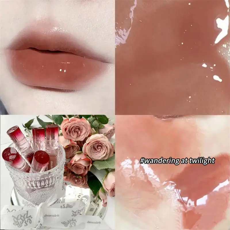 Nawilżająca szminka 6-kolorowa herbata mleczna Czerwony odcień ust Miękka mgiełka Błyszczyk do ust Mirror Water Lip Gloss Lips Makeup Watery Lipgloss