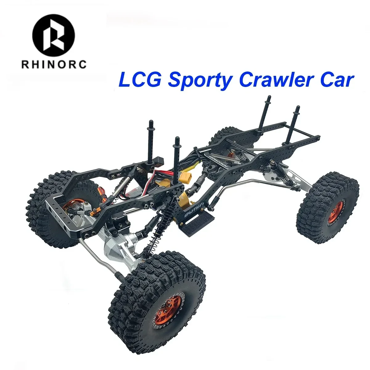 RhinoRC LCG Sporty Crawler Car,With Metal Portal Axles,AM32 80A ESC S12 Outrunner Rotor Power Kit,for RC 1/10 Off-Road