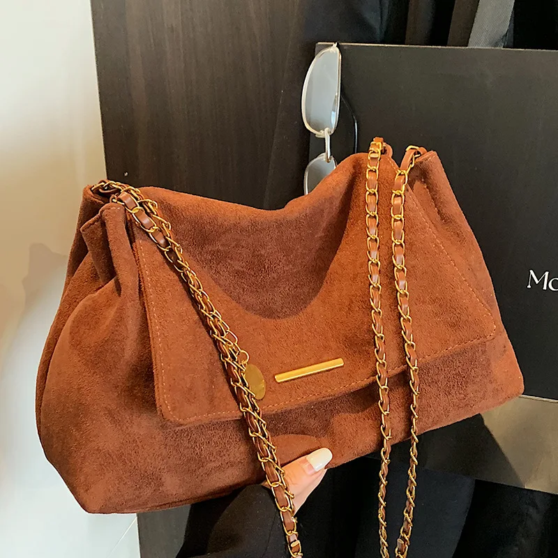 

Autumn New Korean Tote Bag Women, Large-capacity Chain Shoulder Bag, Textured Messenger Model, Commuter Retro Style