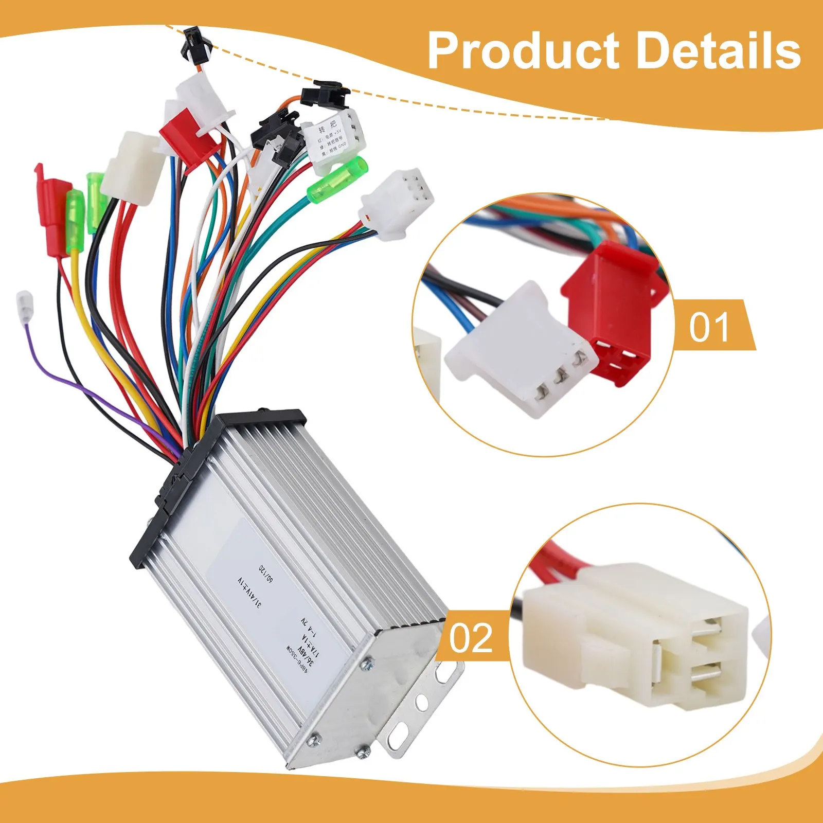 

Electric Bicycle Controller Spare 17A Tool 1PCS 285g Aluminum Alloy Brushless Replacement Scooter 350W 36V-48V