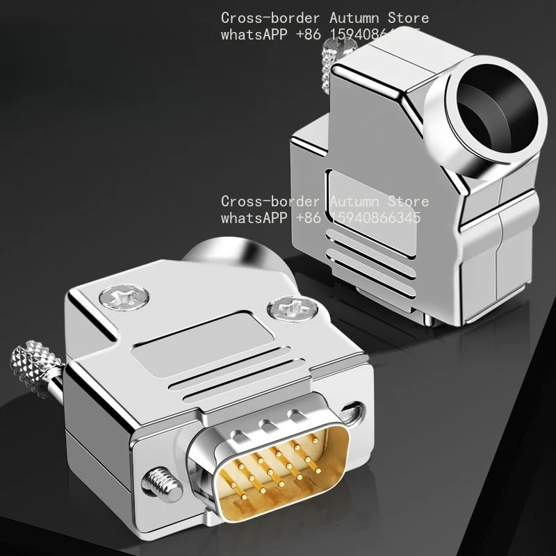 For VGA solder head, oblique angle 45 degrees side outlet plug connector 3 rows of 15-pin connectors