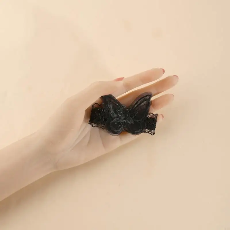 Butterfly Floral Wrist Cuffs Fashion Photography Prop Lace Pattern Pink Bowknot 