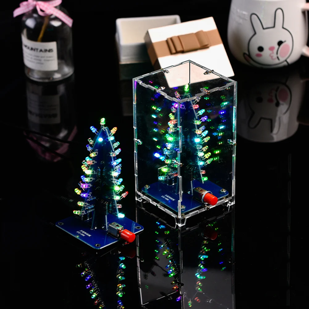 Colorful Christmas Tree Christmas Tree Kit DIY Enthusiasts Flashing Effects Lightweight Design Training Welding Skills