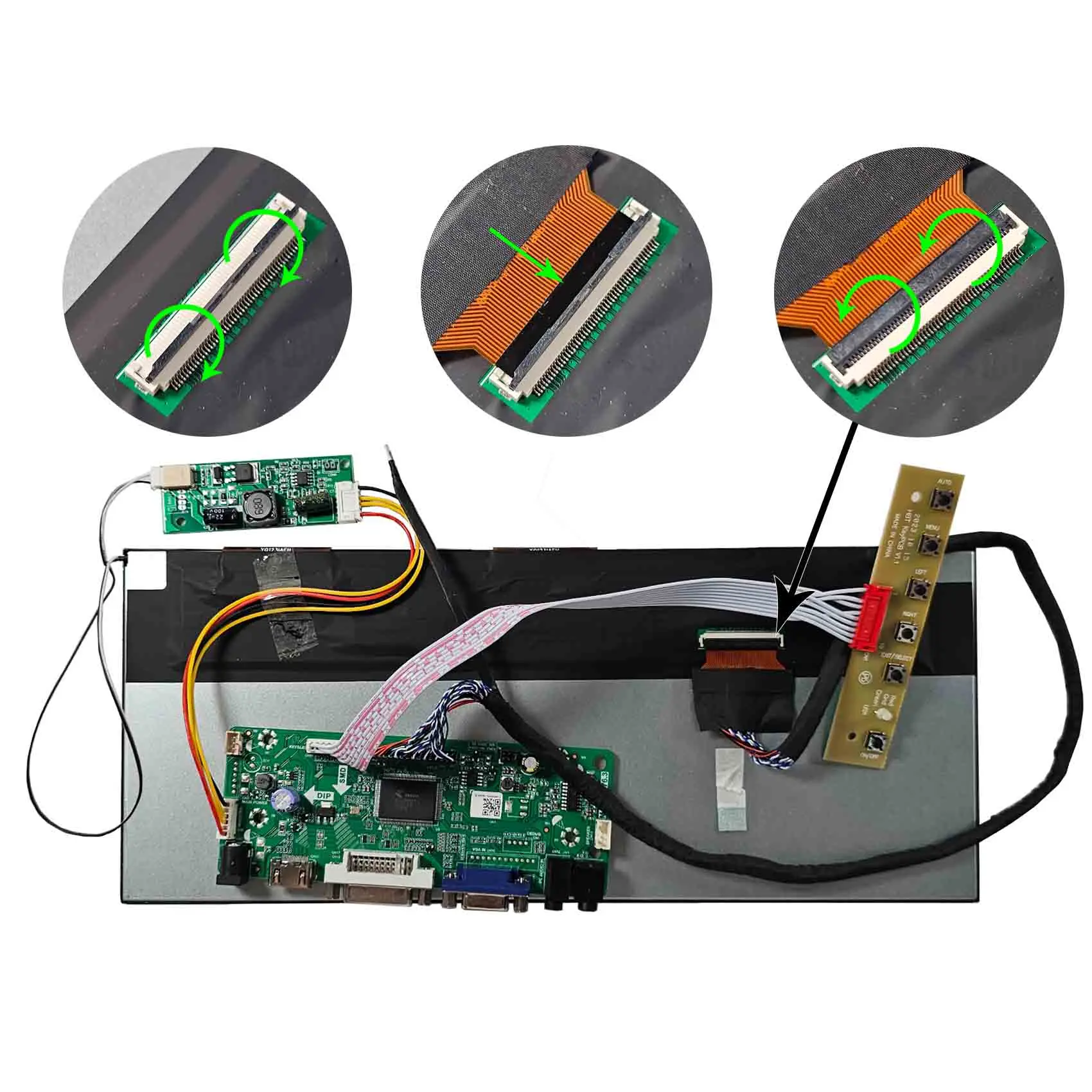 Ultrawide Display Lcd Display Module Tft 50Pin Lvds Screen 12.3Inch 1920X720 Stretched Bar Lcd Panel With Lcd Driver Board