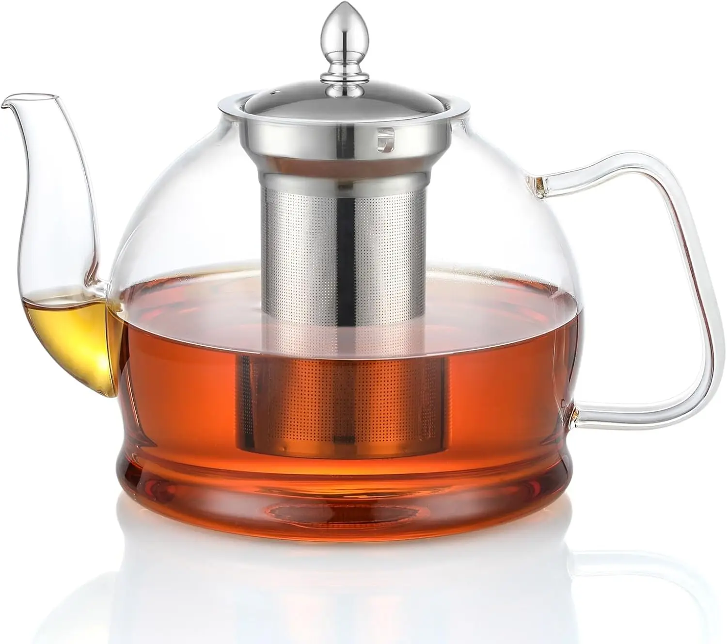 

1500ml Glass Teapot with Removable Infuser, Stovetop Safe for Blooming and Loose Leaf Tea