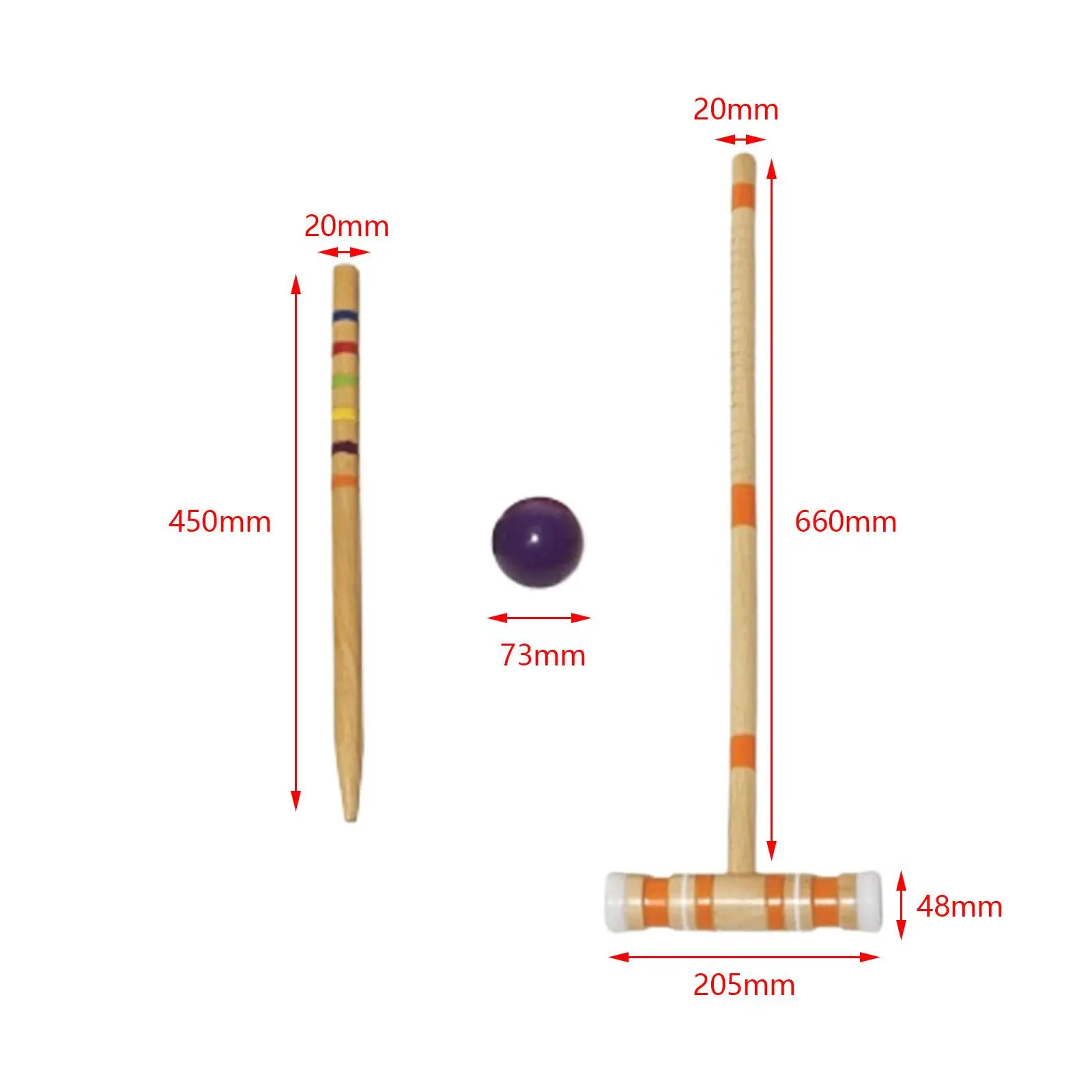 Sport Outdoor Croquet Set with Wooden Mallets Lawn Croquet Game Set for Family Gatherings Parties Yard Teens Entertainment Game