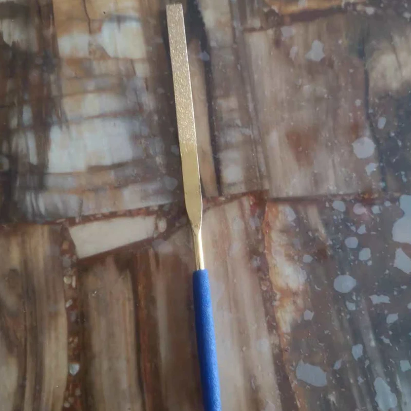 ملفات ماسية متنوعة مع ملفات صغيرة من سبائك التيتانيوم المطلية بأدوات فرك المعدن والحجر مجموعة تلميع للعمل الدقيق #1