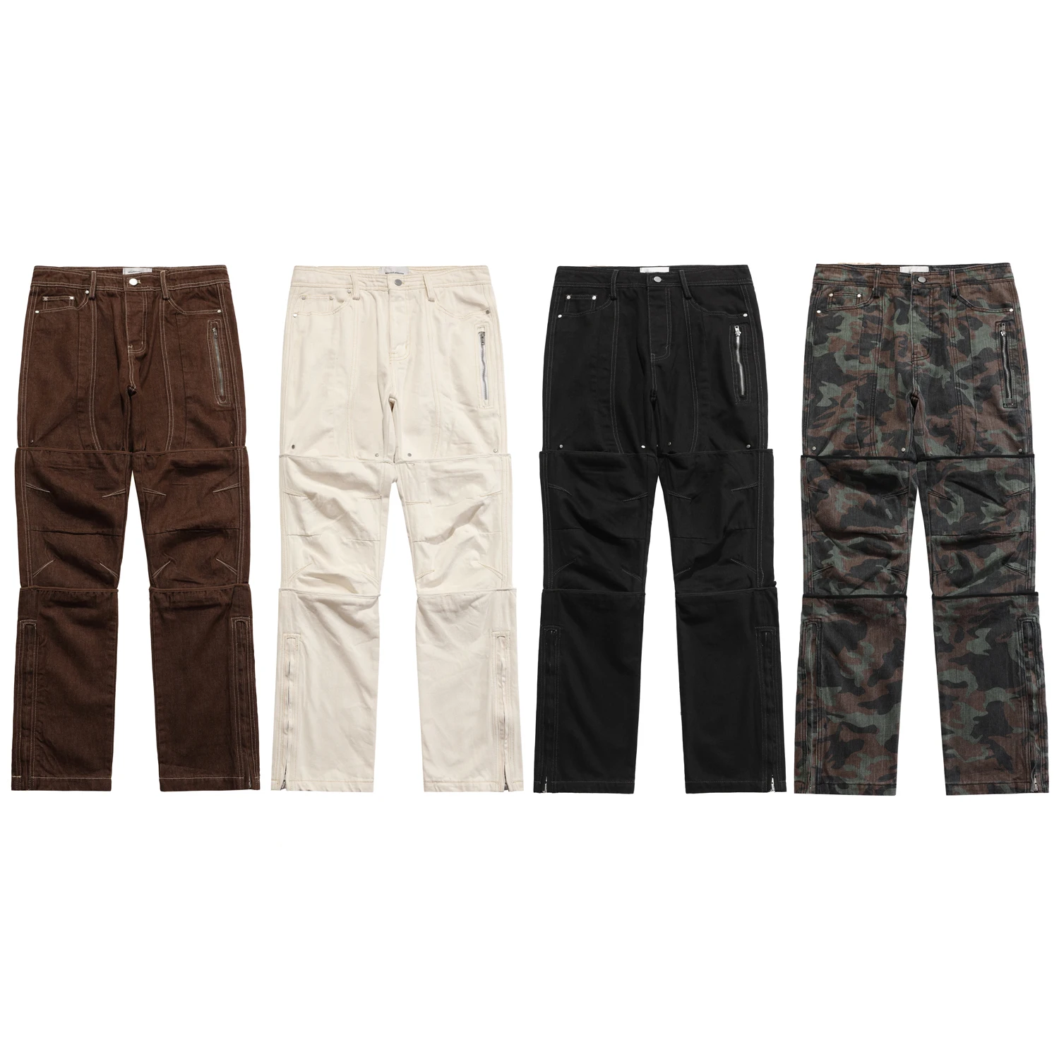 MADE EXTREME Wrinkles Cargo Pants Streetwear Hip Hop Tactical Pants Vintage Hip Hop Track Pants