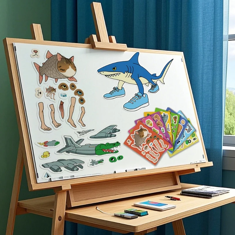 1-6 セットイタリア Brainrot ステッカー Tung Tung Sahur Telalaero Telala サメ楽しいステッカー顔を作るインタラクティブゲーム誕生日ギフト