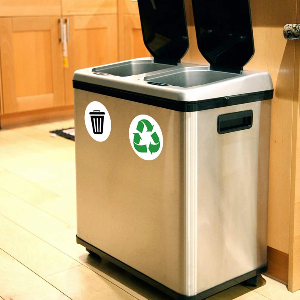 3 conjuntos de adesivos de reciclagem, decalques de lata de lixo, à prova d'água, adesivo de pvc, decalques de reciclagem de lixo, fácil uso, longa duração