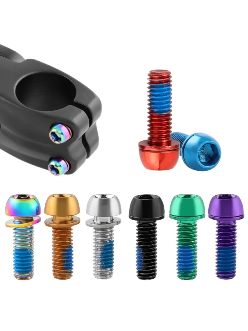 AliExpress TOOPRE 2025 MUQZI 6pcs M6x17mm Disc Brake Caliper Bolts Bike Stem Bolt MTB Crank Arm Screw With Washer Bicycle Parts