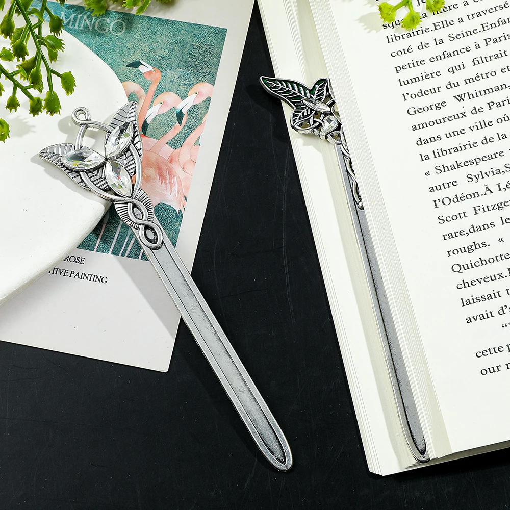 قطعة واحدة من الإشارات المرجعية المعدنية من Evenstar، إشارات مرجعية على شكل دبوس شعر أنيق هدايا لمحبي الأفلام والتلفزيون ومحبي الكتب والأصدقاء وقراءة القرطاسية