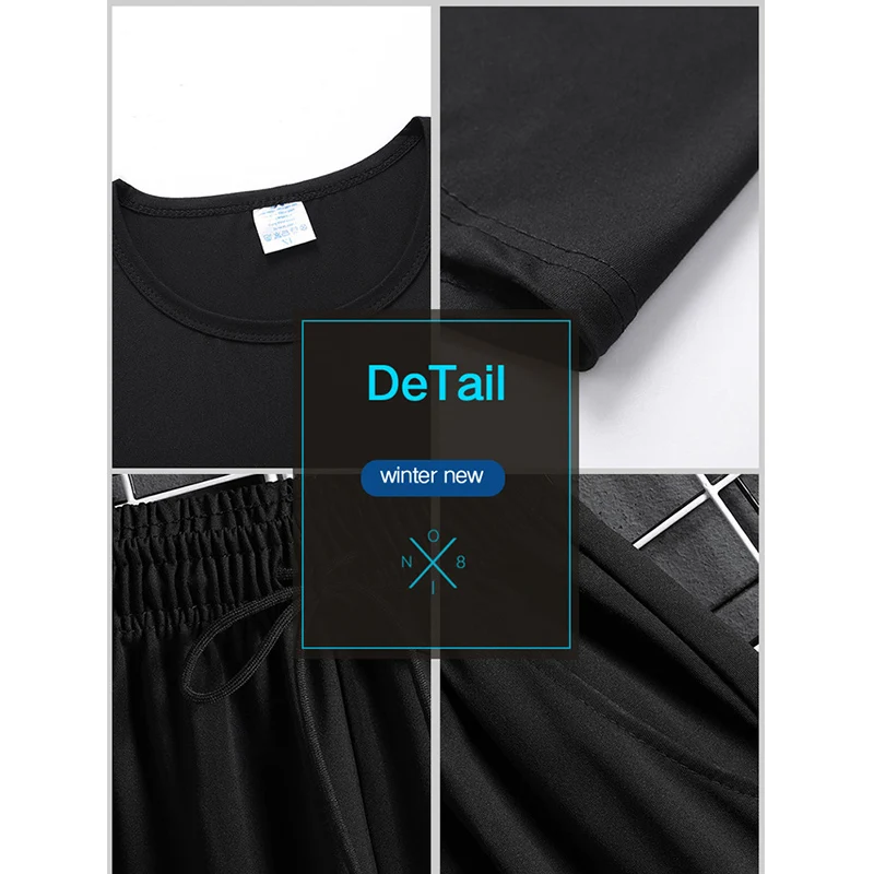 Summer Fashion Knitted Ice Silk Sleeved Shorts Two-Piece Men's T-Shirt Quick Drying Breathable Trend Handsome Comfortable Set