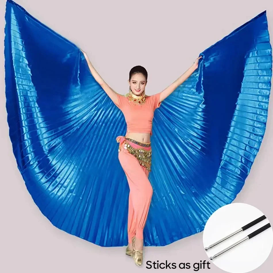 Belly Dancing Gold and Multi Colors Options Egyptian Isis Wings Women Stage Performance Wear With Sticks Belly Dance Accessories