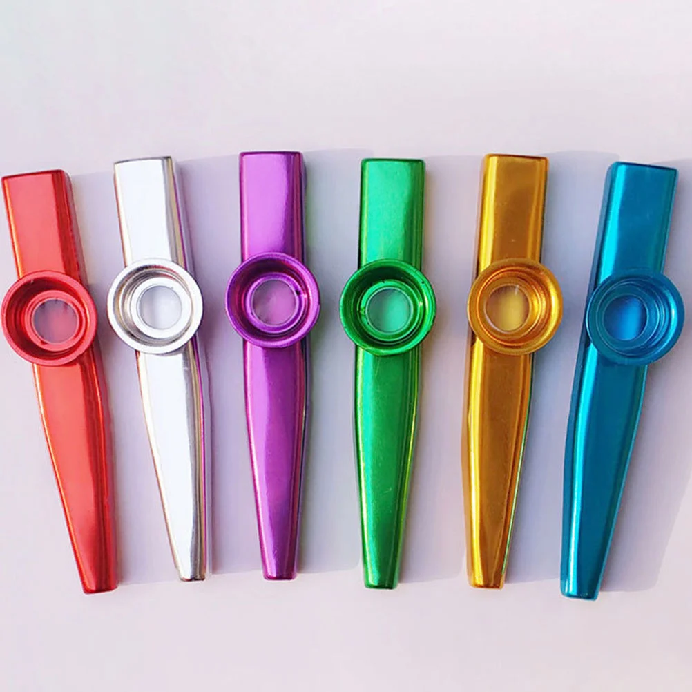 6 Pcs Kazoo Accompaniment Small Major Interesting Aluminum Alloy Metal Musical Instrument Holiday Toy Compact