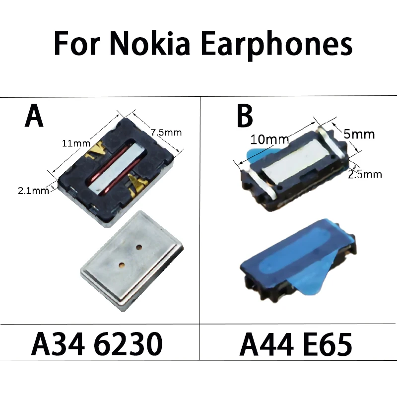 YUXI 1Piece For Nokia A34 6230 11 * 7.5 * 2.1mm/For Nokia A44 E65 10 * 5 * 2.5mm Receiver Transmitter Replacement