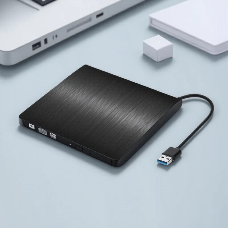 محرك أقراص DVD خارجي USB 3.0 RW Burner Writer للكمبيوتر المحمول وسطح المكتب Mac Windows Linux متوافق