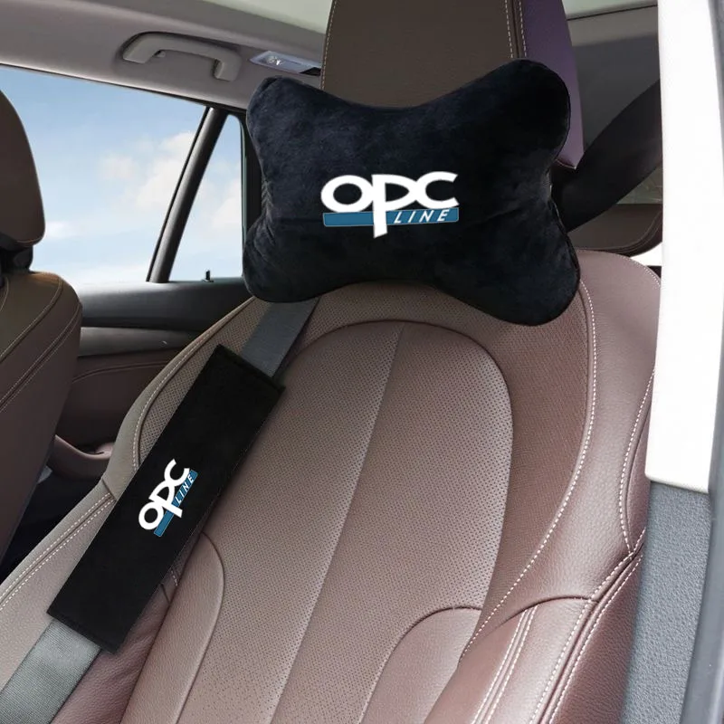 

Car Headrest Neck Pillow Seat Belt Shoulder Pad Fit For Opel OPC line Astra H G J Insignia Mokka Zafira Car Accessories