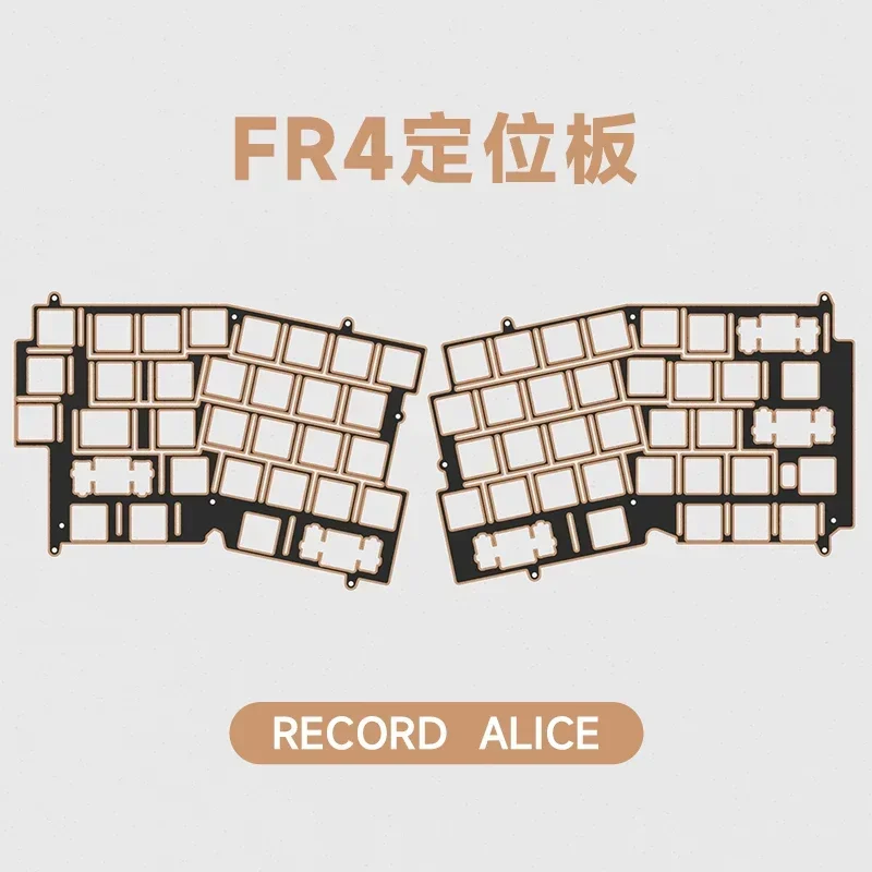 Record Positioning Board Custom Tri-mode Alice Mechanical Keyboard FR4 Single Key Slotted Copper Sink Positioning Plate Gifts